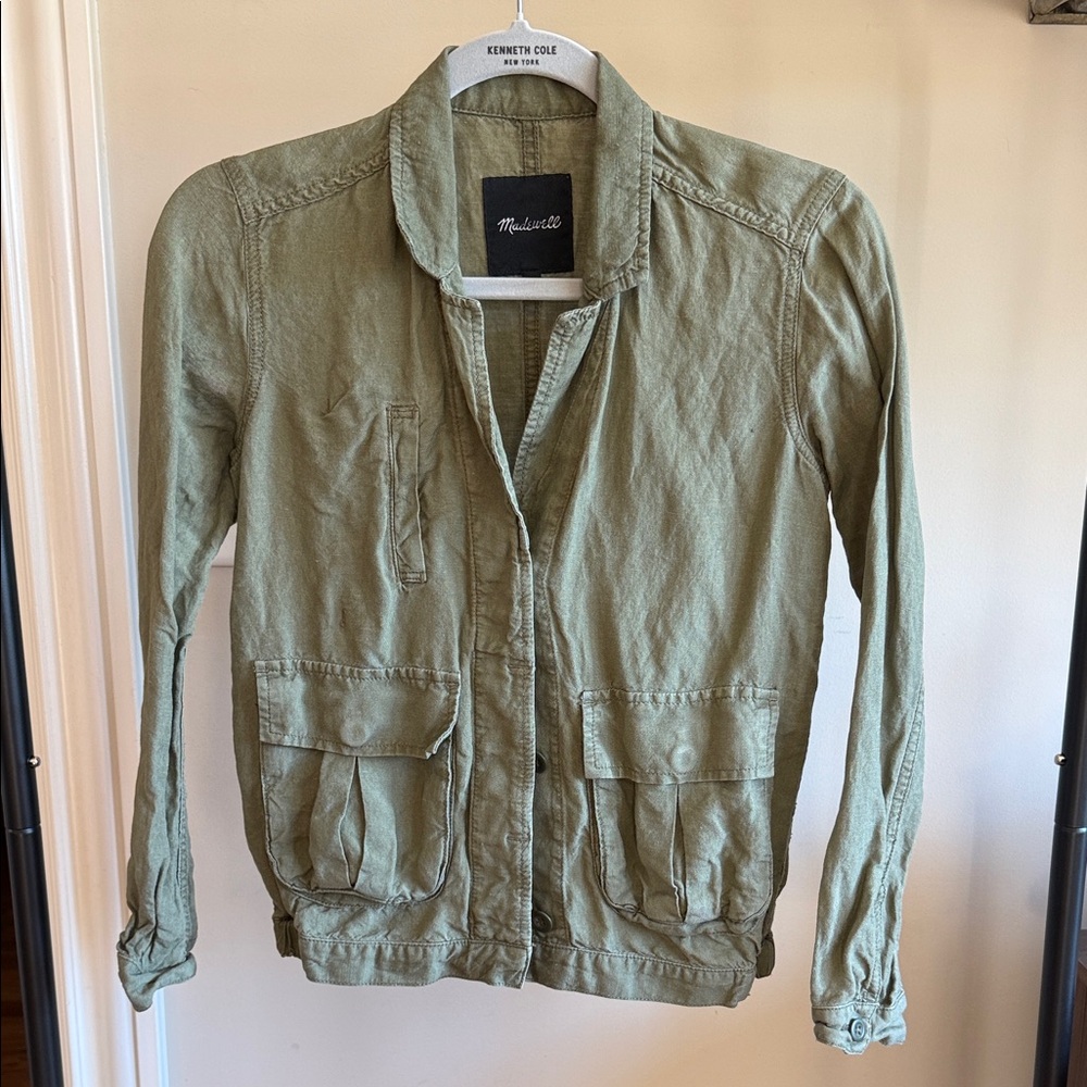 Madewell Olive Green Utility Jacket Military Field Cargo Women's Size XXS